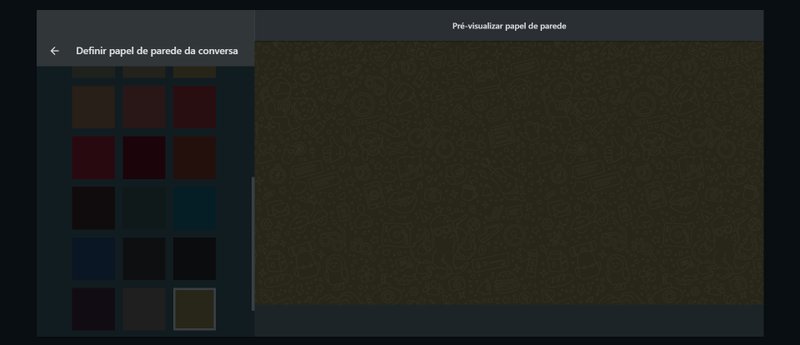 Além de diferentes tons para o plano de fundo das conversas, o WhatsApp Web também possui um modo noturno. (Fonte: WhatsApp Web / Reprodução)