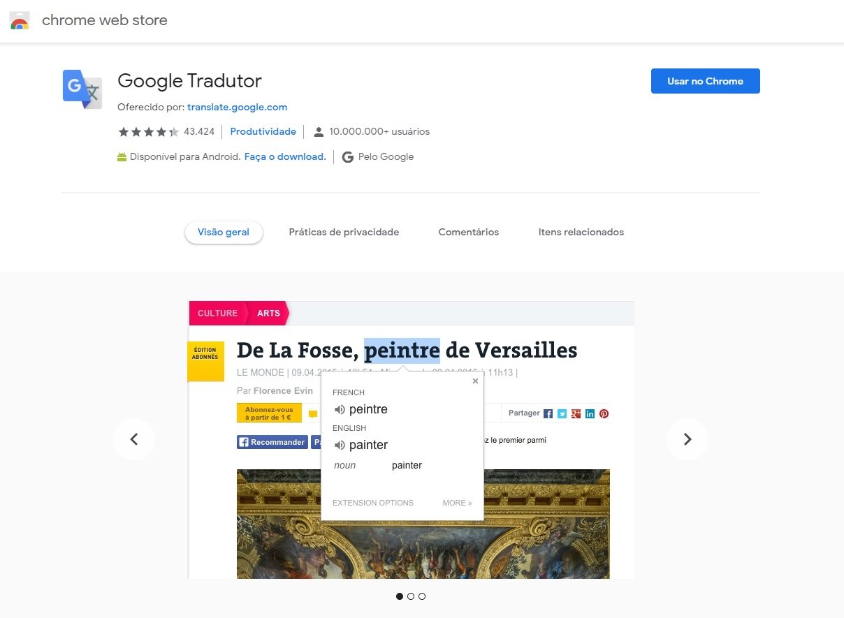 Extensão do Google Translate permite traduzir páginas inteiras