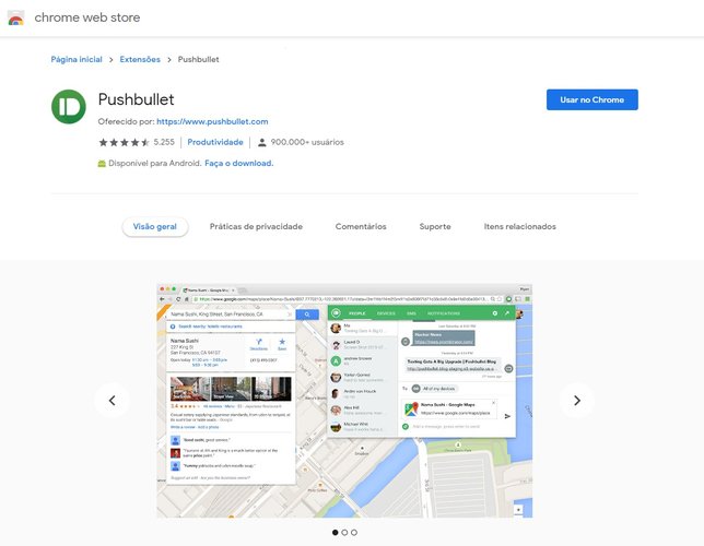 A extensão Pushbullet traz até mesmo um chat para conversar com seus amigos