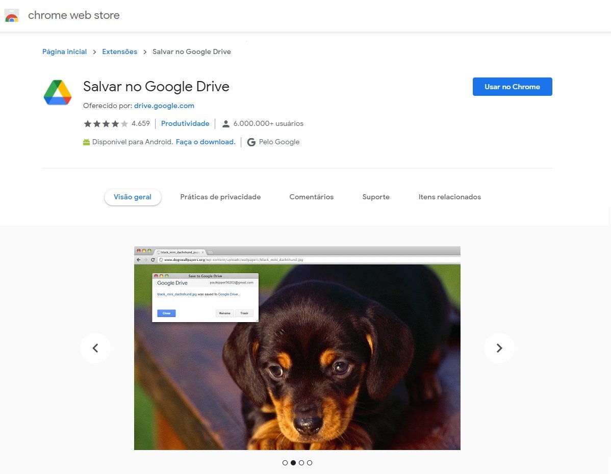 Save to Google Drive permite salvar arquivos da internet diretamente no Google Drive
