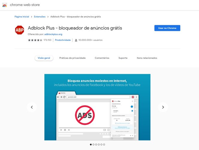 Adblock Plus evita a poluição de propagandas em muitos sites