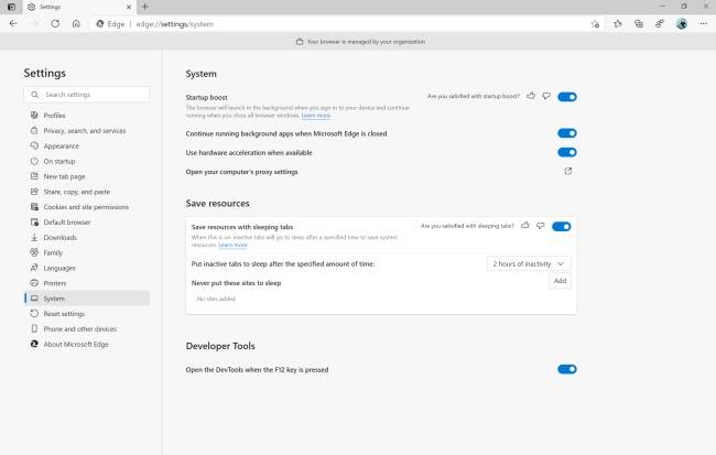 O usuário poderá configurar a inicialização rápida.