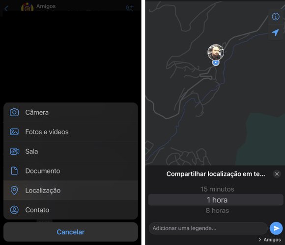É possível compartilhar a sua localização pelo Whatsapp para uma pessoa ou em um determinado grupo