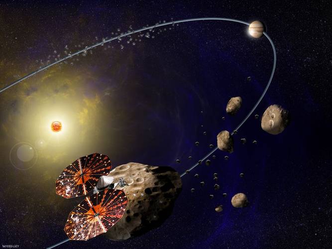 Conceito de Lucy, missão ambiciosa da NASA.