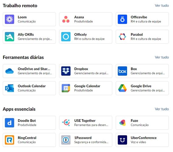 É possível integrar o Slack com uma série de aplicativos.