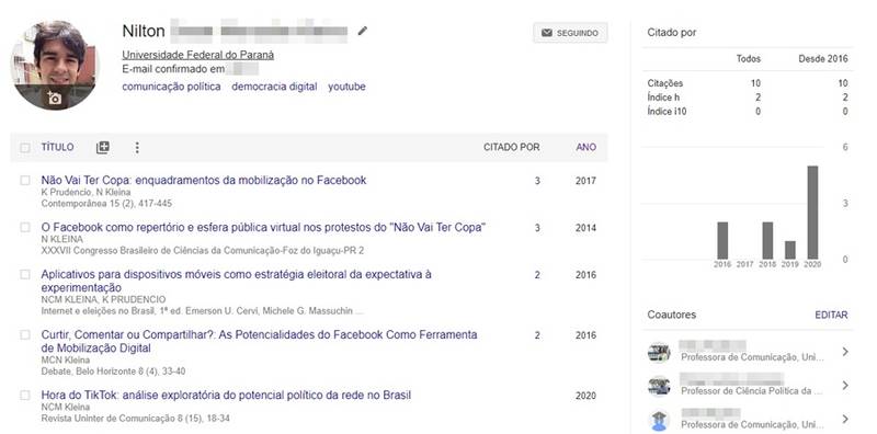 O perfil que pode ser mantido por cientistas.