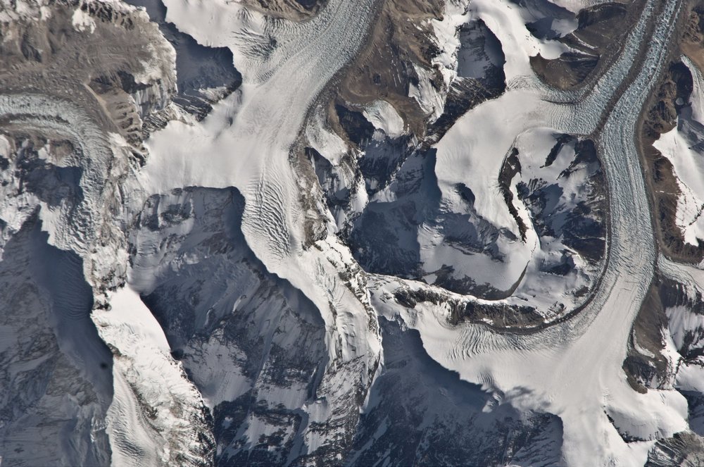 O Everest, visto da Estação Espacial Internacional.