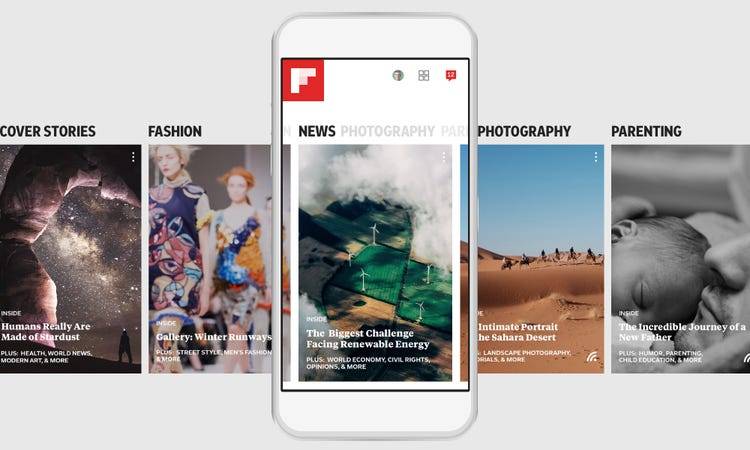 Interface do Flipboard no Android. (Fonte: Flipboard, Business Insider / Reprodução)