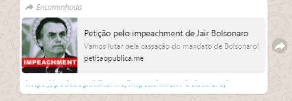 A mensagem que circula no mensageiro.