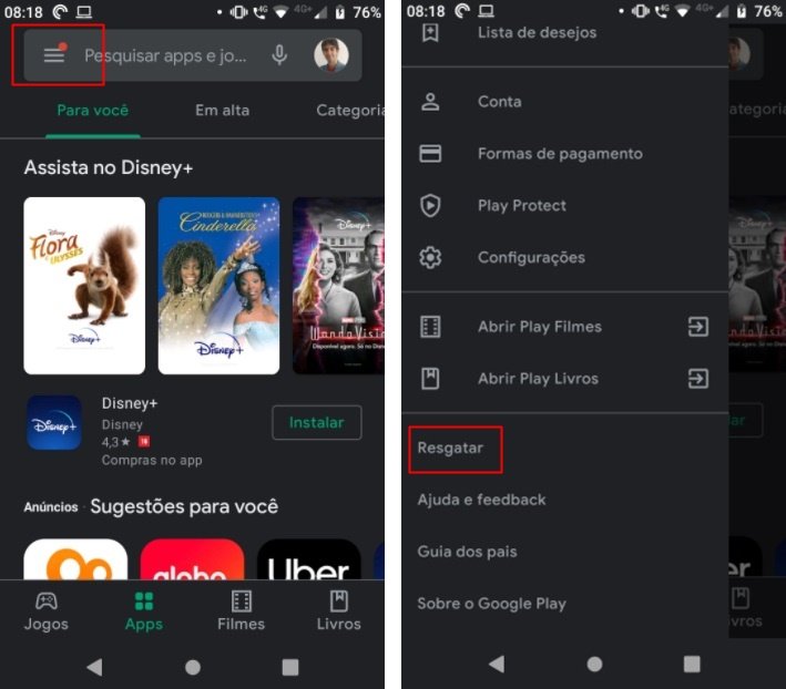 Tutorial Google Play: Como resgatar um código pré-pago 