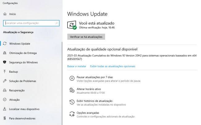 Manter o sistema atualizado ajuda a evitar erros.