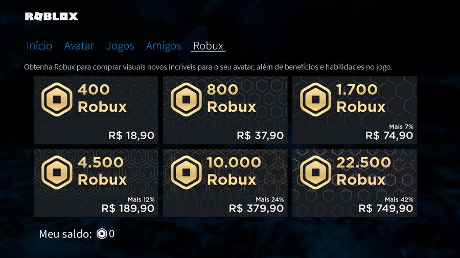 Os Robux podem ser comprados com dinheiro real ou ganhos ao criar jogos em Roblox.