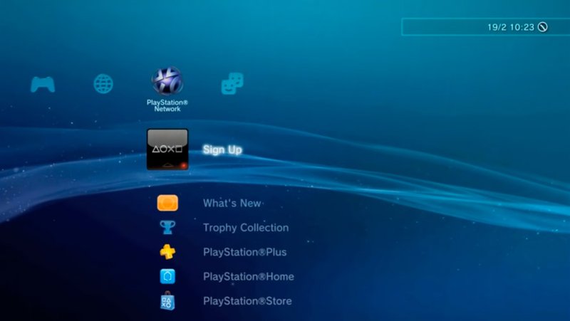 Aba da PlayStation Network no PS3.