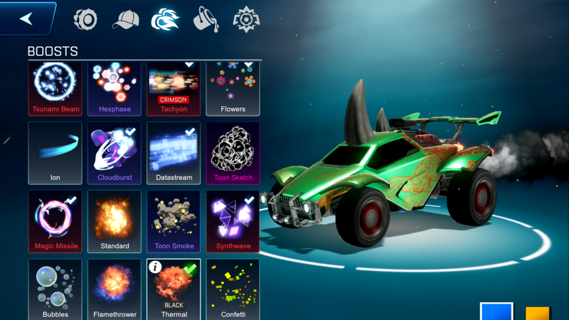 Assim como a versão principal de Rocket League, o jogo mobile também contará com um sistema de customização.