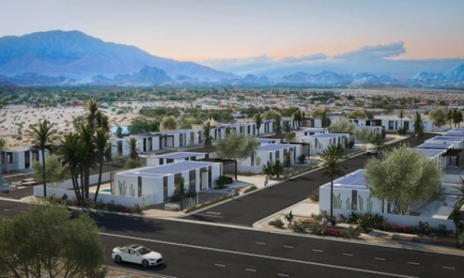 As casas sustentáveis ficarão em uma região desértica ao sul da Califórnia.