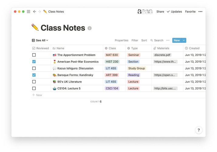 Estudantes podem criar uma tabela de estudos com o Notion.