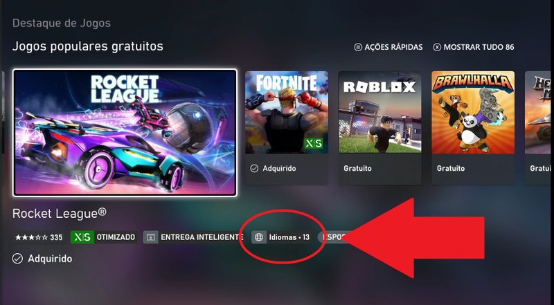 A Xbox Store mostra a quantidade de idiomas disponíveis para um determinado jogo