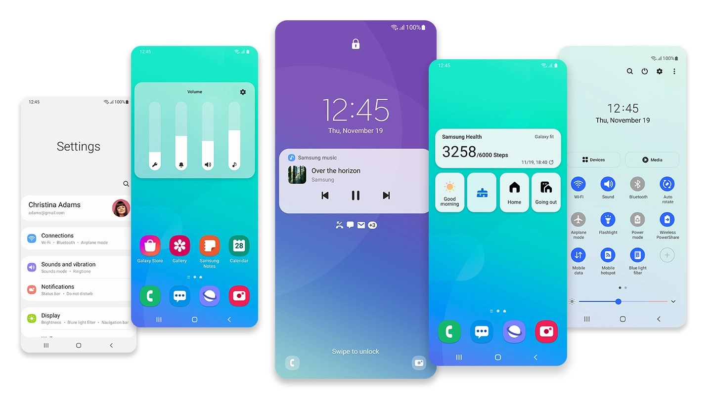 A One UI 3.0 apresenta um visual de interface renovado, com diversas melhorias de uso e novos recursos. (Fonte: Samsung / Reprodução)