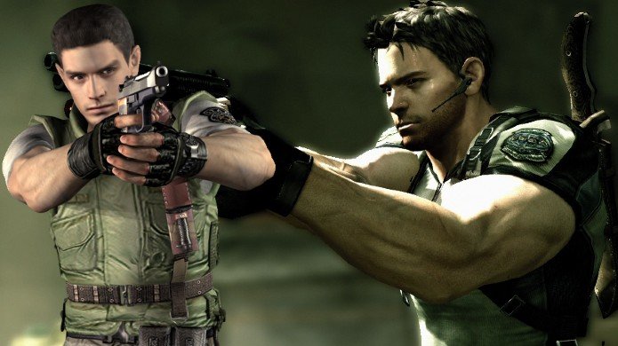 A mudança do Chris entre Resident Evil 1 e 5 foi bem grande...