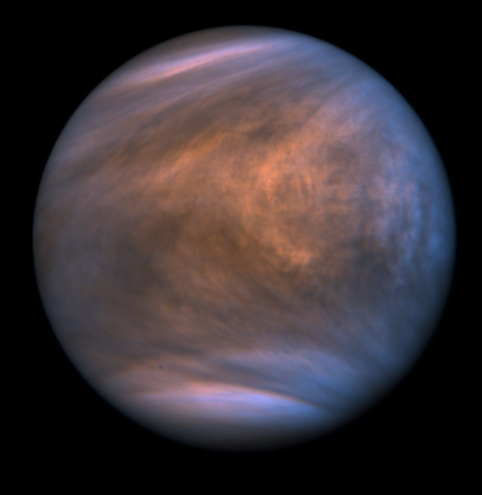 Gotículas de ácido sulfúrico na atmosfera de Vênus criam padrões únicos.