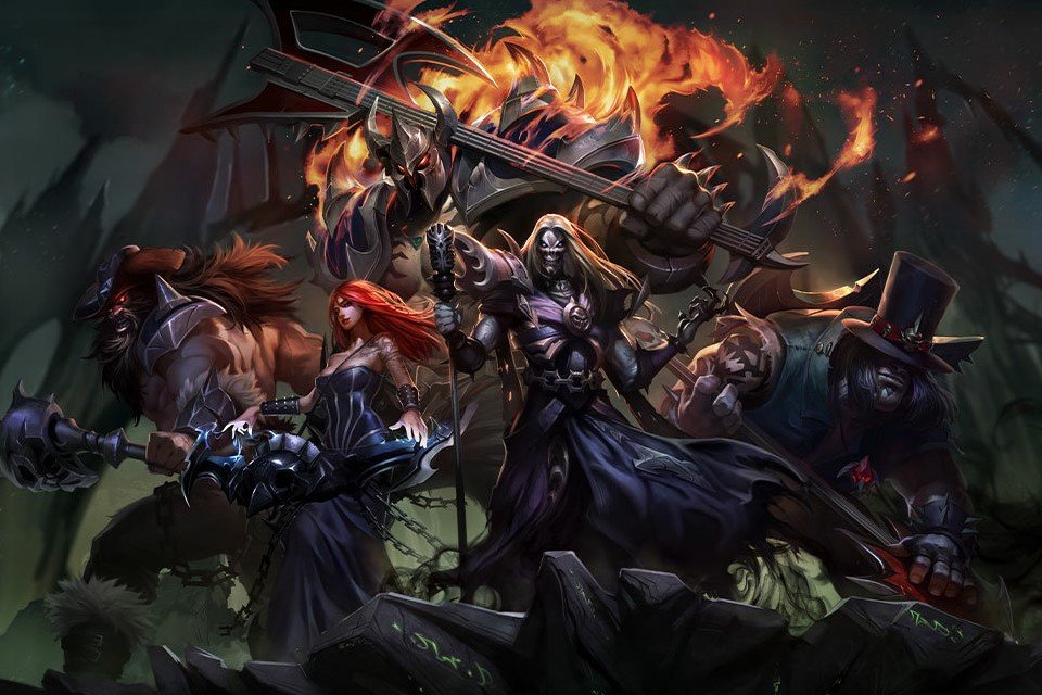 Confira as artes de todas as novas versões das skins Pentakill de