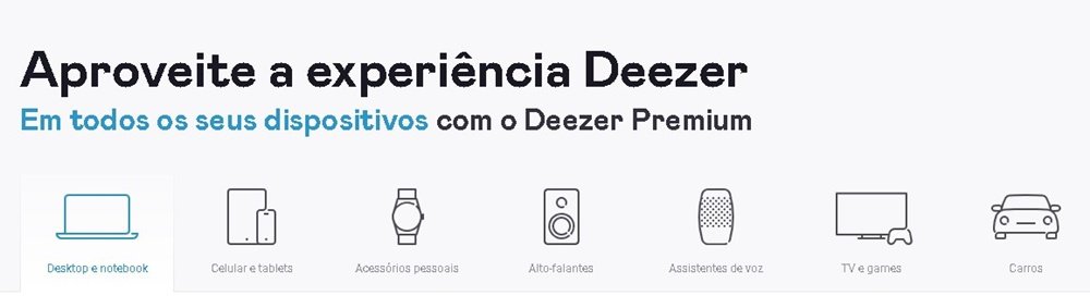 O Deezer Premium pode ser instalado em vários dispositivos.