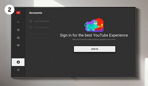 Aba de login do app YouTube nas smart TVs.