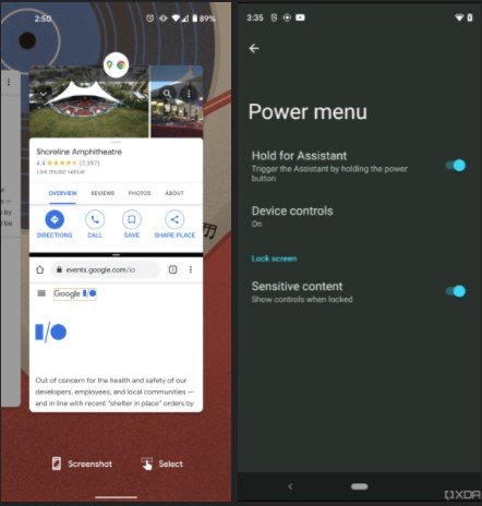 À esquerda um exemplo do App Pairs e à direita uma tela do novo recurso do Google Assistente.