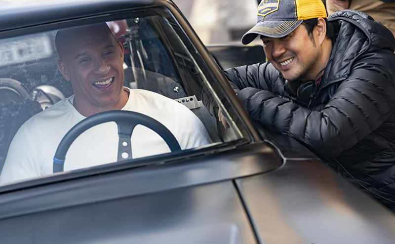 Vin Diesel e Justin Lin nos bastidores de 'Velozes & Furiosos 9'.