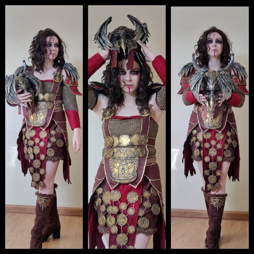 Rachelle Skathi-C fez cosplay incrível da Valquíria Geirdriful de God of War