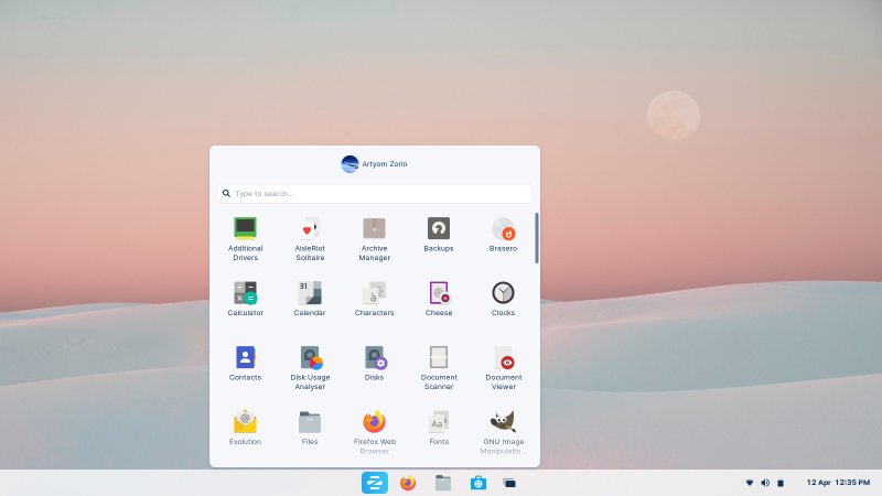 Design do Zorin OS 16 Ultimate com inspirações no Windows 10X.