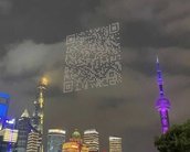 Drones formam QR Code gigante para baixar jogo na China