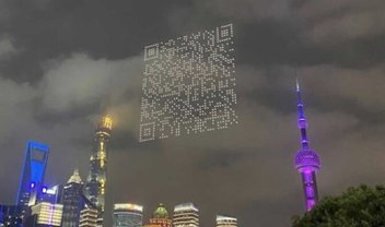 Drones formam QR Code gigante para baixar jogo na China