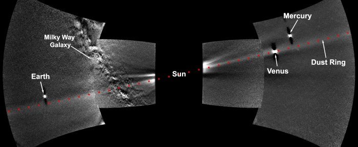 A sonda espacial Parker capturou imagens da presença de um anel de poeira na órbita de Vênus