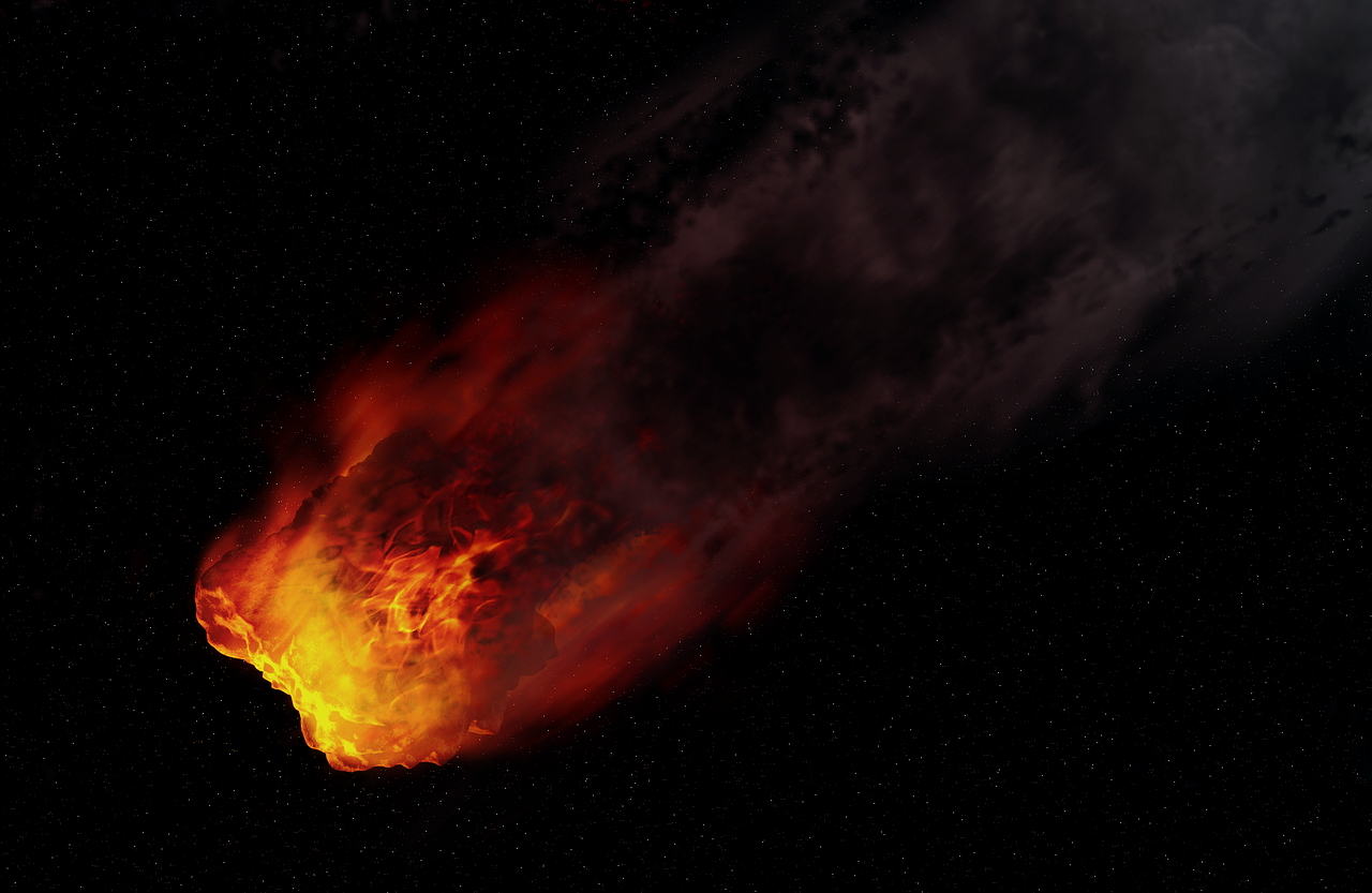 Meteorito entrando na atmosfera terrestre.