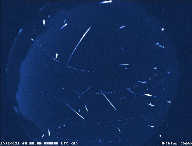 Captura da chuva de meteoros feita em 2012, No México.
