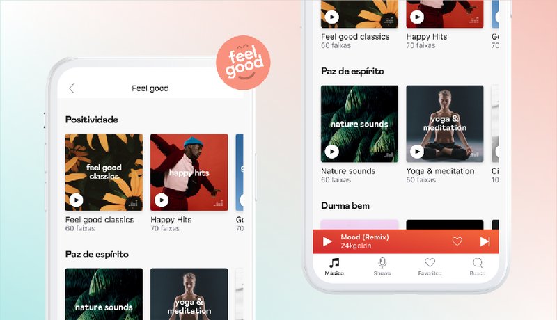 Diversas playlists com diferentes músicas para o seu dia a dia