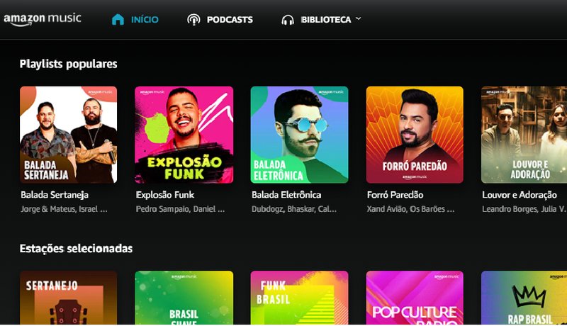 Crie suas próprias playlists ou escute as populares da plataforma