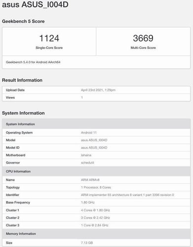 Suposto ZenFone 8 apareceu no Geekbench.