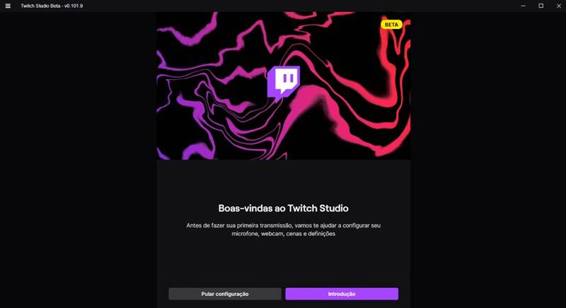 Após a instalação, siga o passo a passo para configurar a sua live.