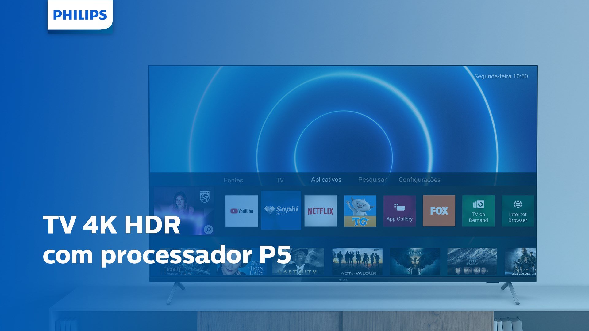 O destaque dessa nova TV da Philips é o processador P5. (Fonte: Philips/Reprodução)