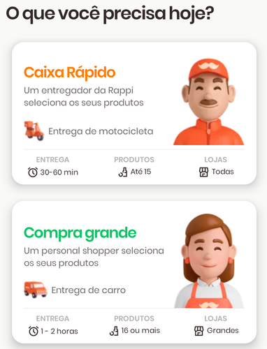 Na hora de fazer suas compras no supermercado você pode escolher entre Caixa Rápido ou Compra Grande