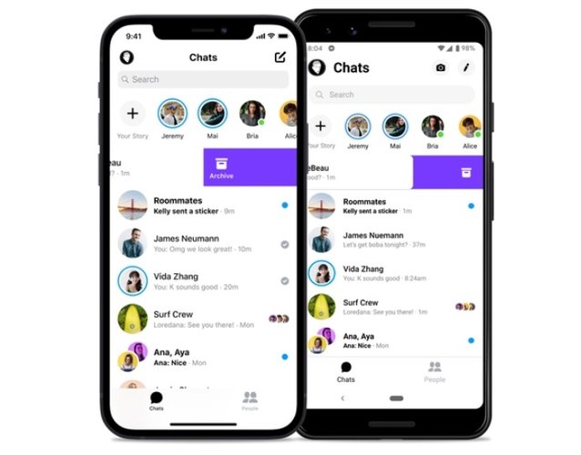 Os chats arquivados no Messenger.
