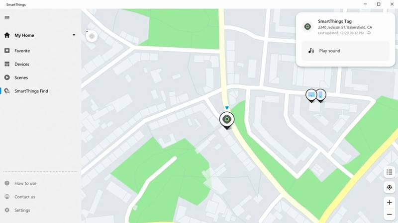 Você pode encontrar dispositivos Samsung usando o SmartThings de computador.