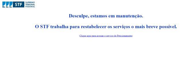 Site do STF fora do ar.
