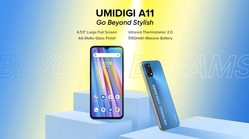 A Umidigi está lançando o A11, um novo smartphone com acabamento premium de vidro fosco. (Fonte: reprodução/AliExpress)