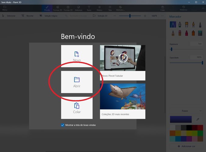 Abra no Paint 3D a imagem que você quer remover o fundo