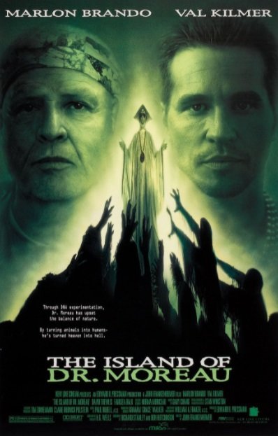 Cartaz do filme A Ilha do Dr. Moreau (1996).