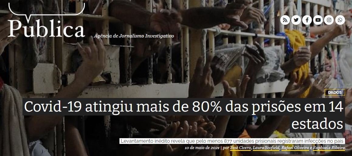 Página inicial do site Agência Pública.