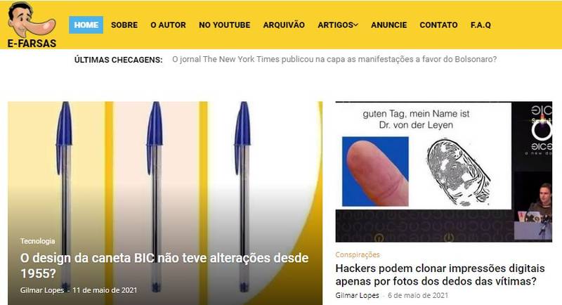Notícias apuradas do E-Farsas.